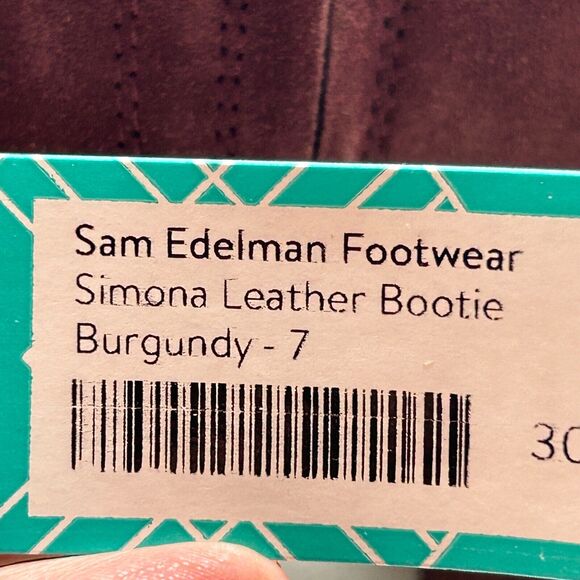 Sam Edelman Simona Leather Bootie Buckle Side Zip Burgundy Women's US 7 NWOB - Picture 11 of 11